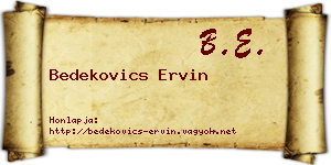 Bedekovics Ervin névjegykártya